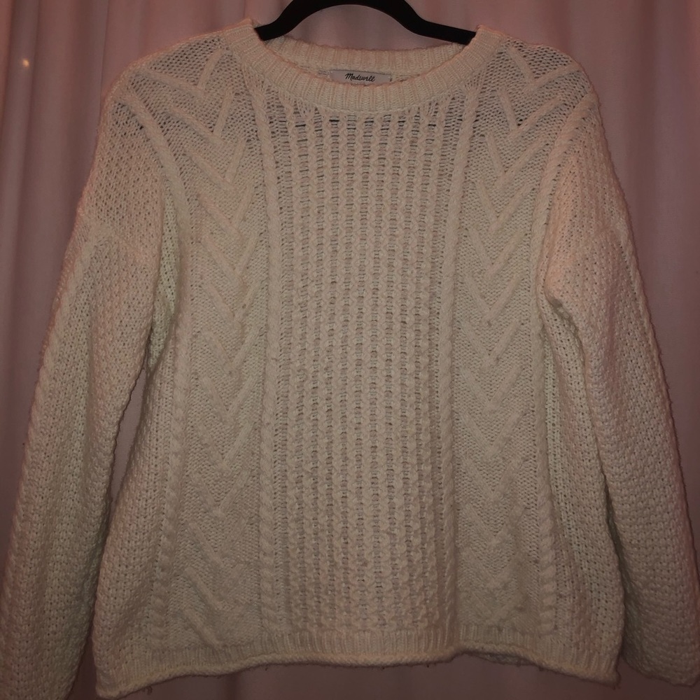 Madewell Merino Wool Cable Knit Sweater